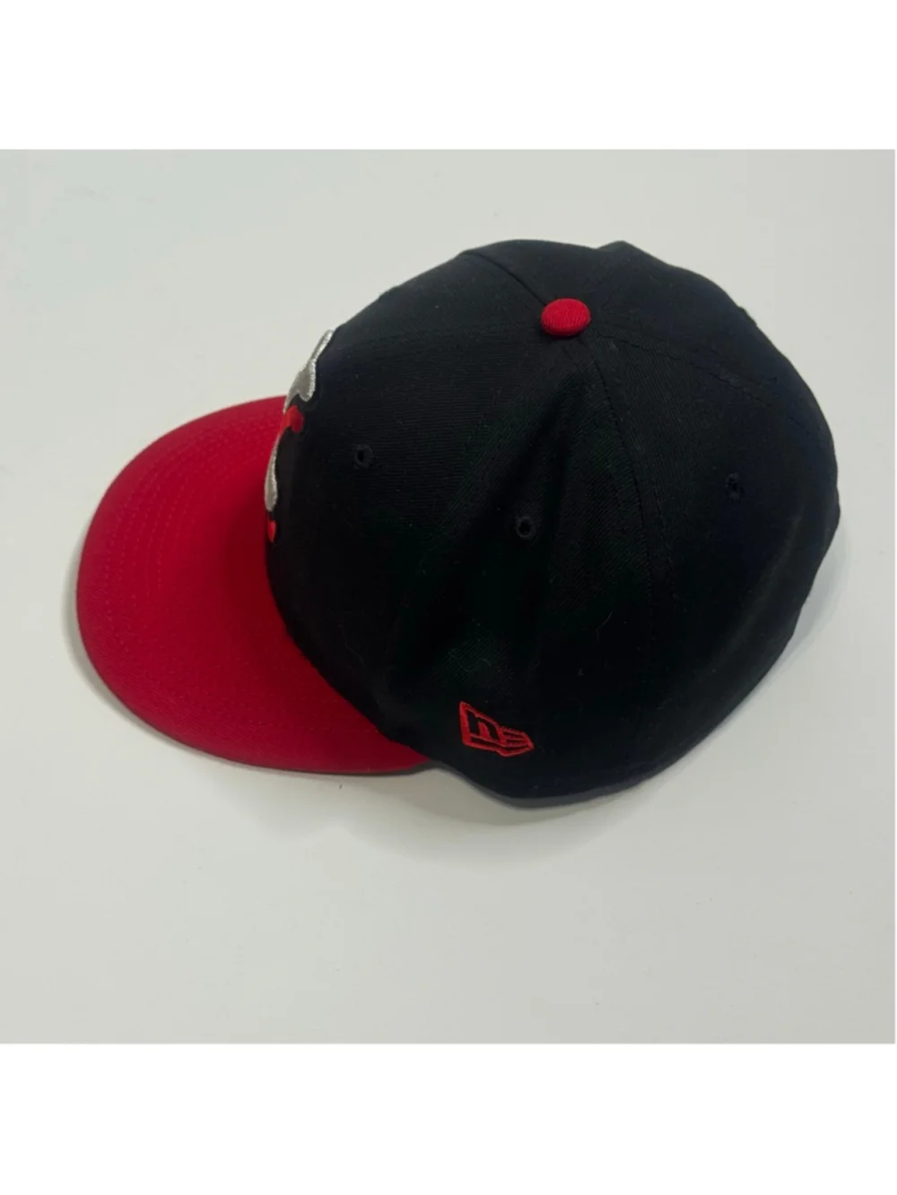 New Era 59FIFTY MiLB Fitted Hat Black Red Size 7 1/4 Baseball Cap - Picture 4 of 12